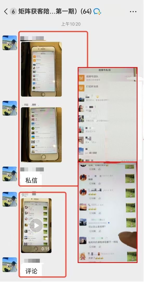 私信与评论截图